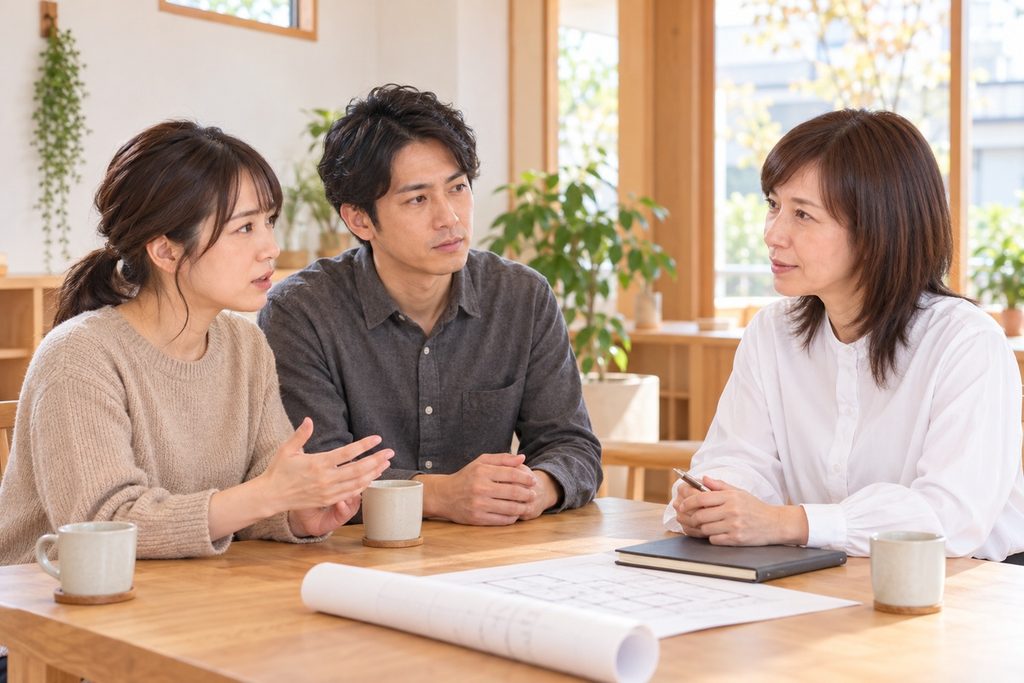 深い悩みを守屋さんに相談する30代のご夫婦。