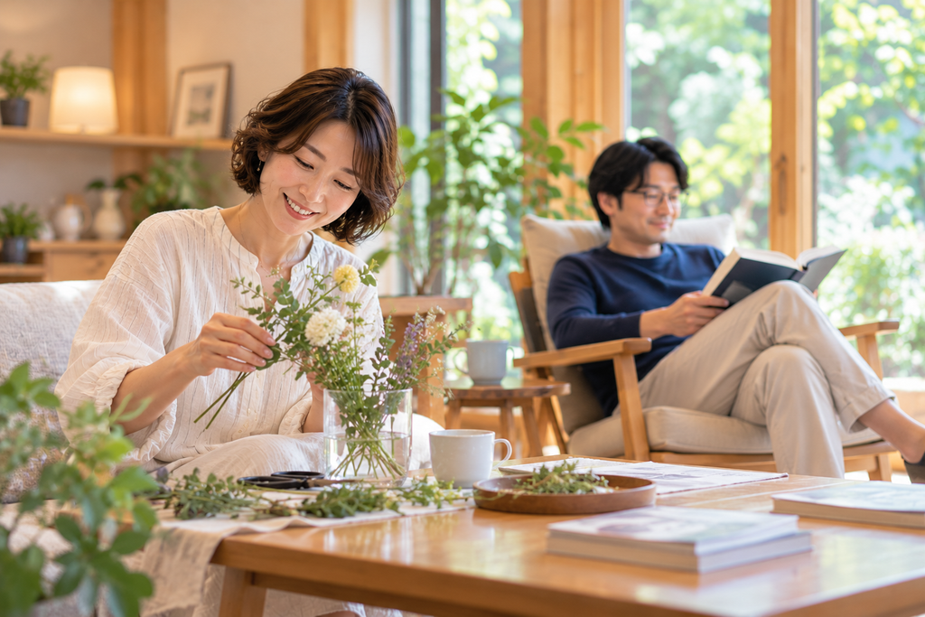 それぞれの時間を楽しむ夫婦